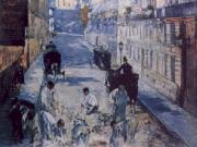 Edouard Manet La Rue Mosnier aux Paveurs painting